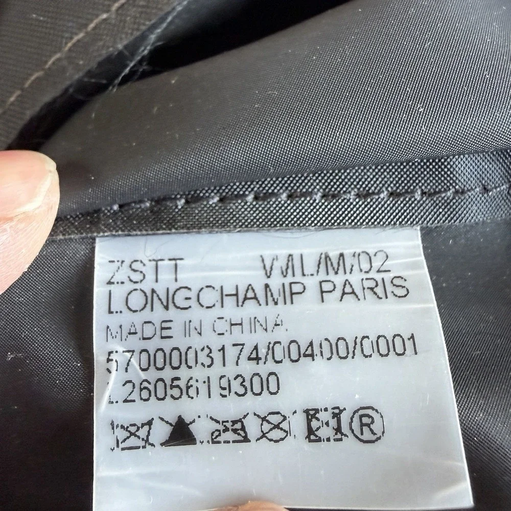 Longchamp Le Pliage Club Tote Bag Light Gray Medium‎ Shoulder Bag Embroidered